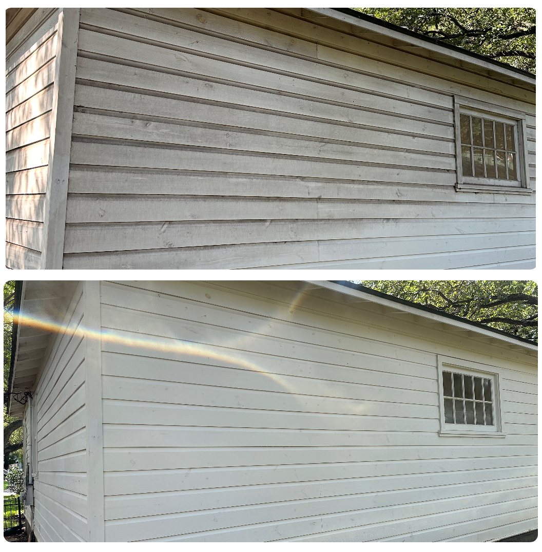 House soft wash before and after, Boerne TX