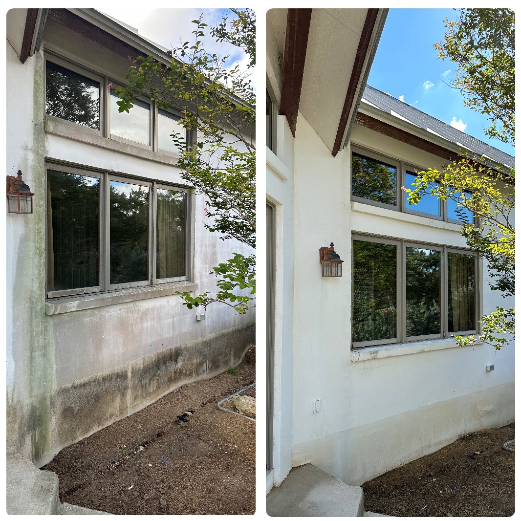 House soft wash before and after, Boerne TX