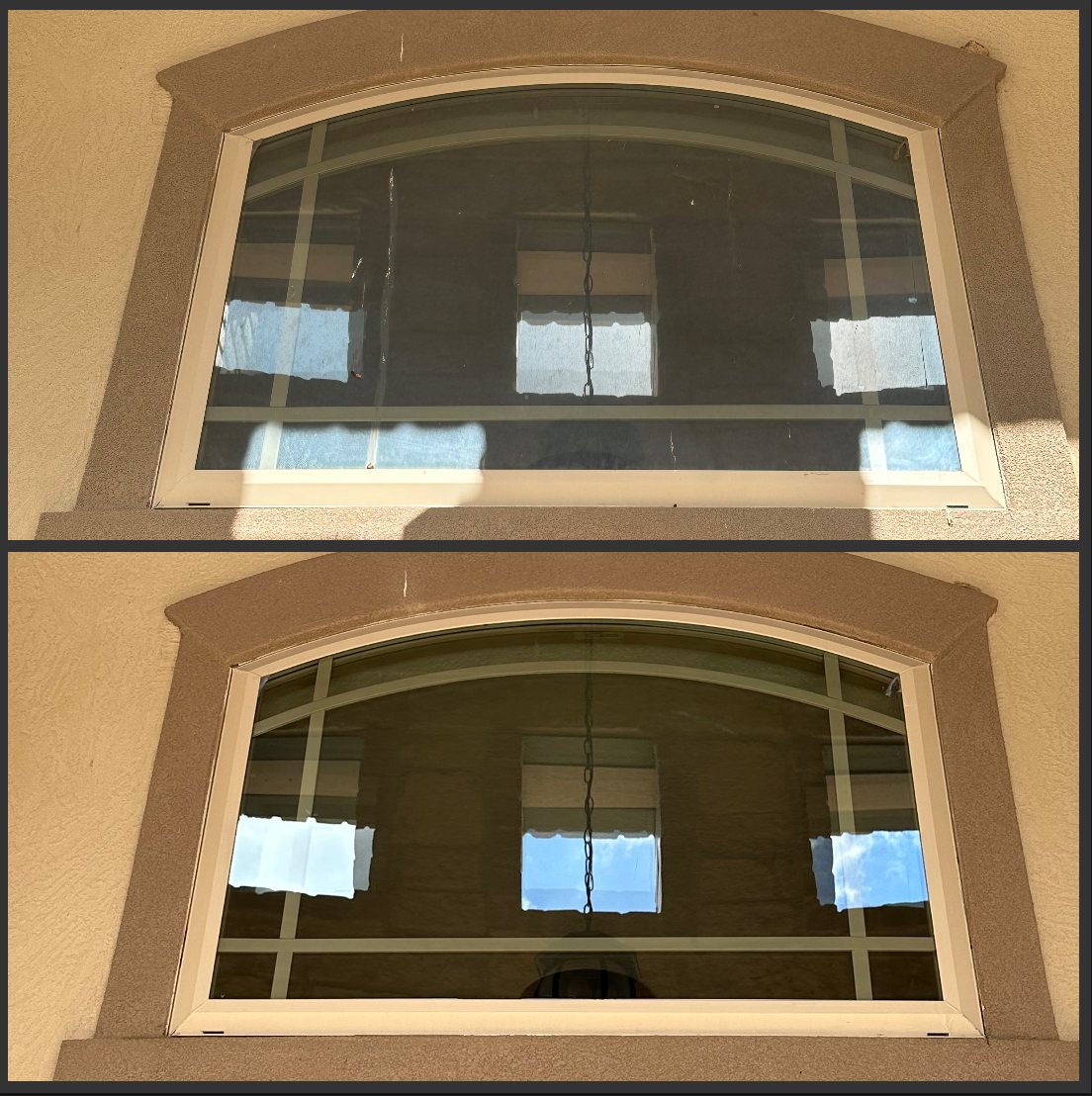 Window washing before and after, Boerne TX